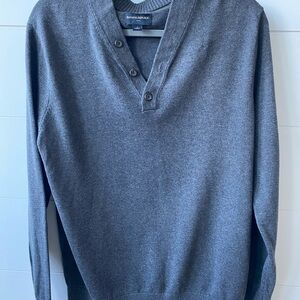 Banana Republic Charcoal V-Neck Men's Sweater